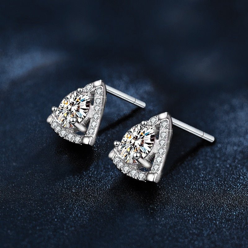 925 Sterling Silver Triangle Temperament Earrings