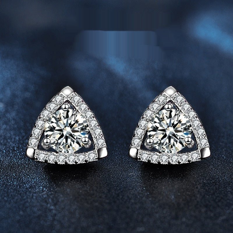 925 Sterling Silver Triangle Temperament Earrings