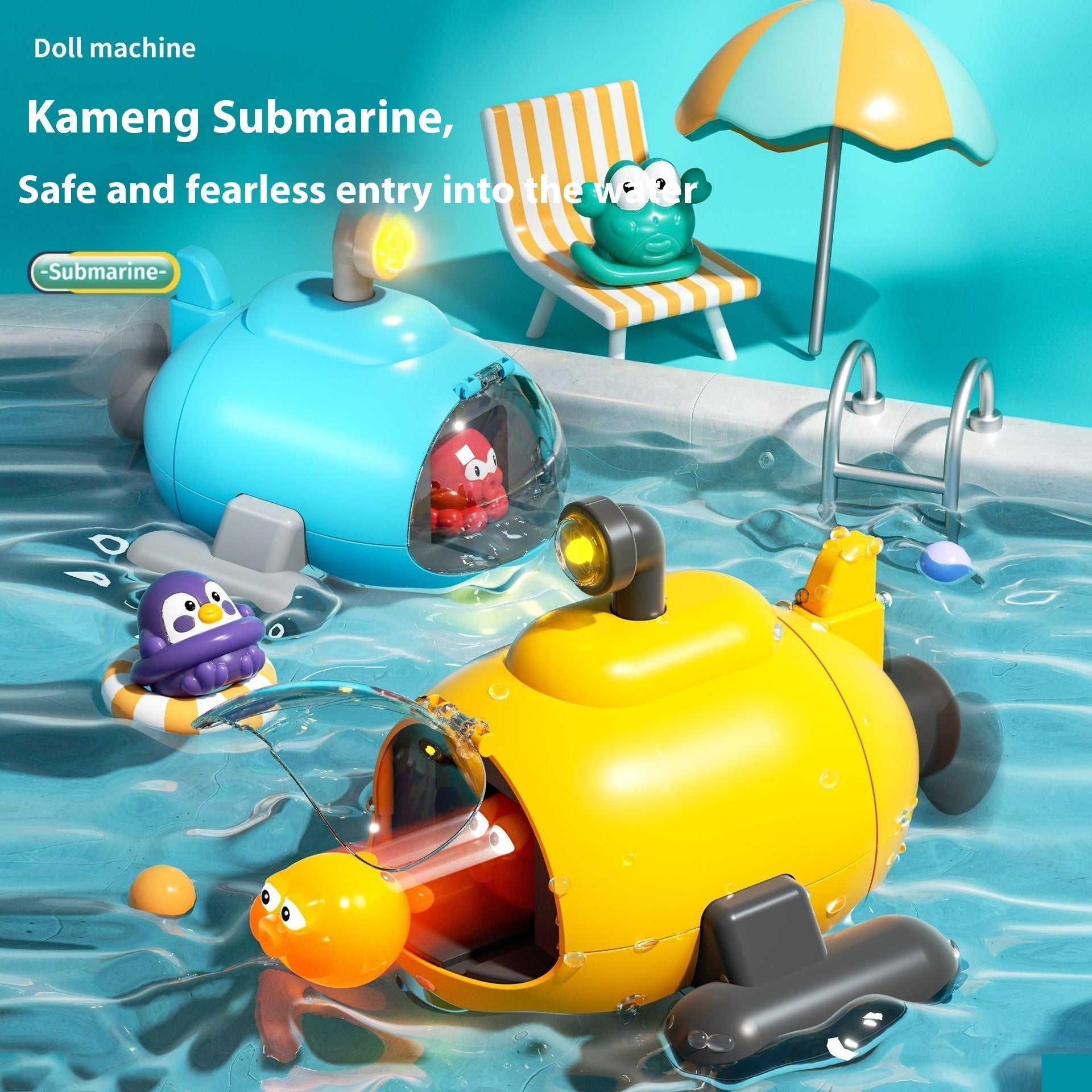 Water Toys Luminous Catapult Submarine Bath