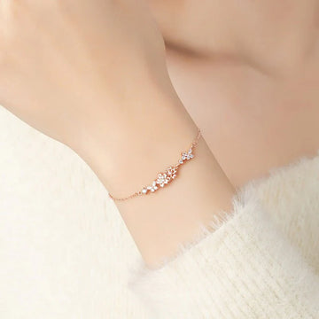 Cherry Blossom Sterling Silver 925 Bracelet For Women