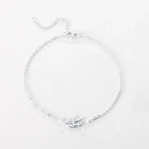 Fashion Simple Alloy Mori Style Flower Leaf Anklet