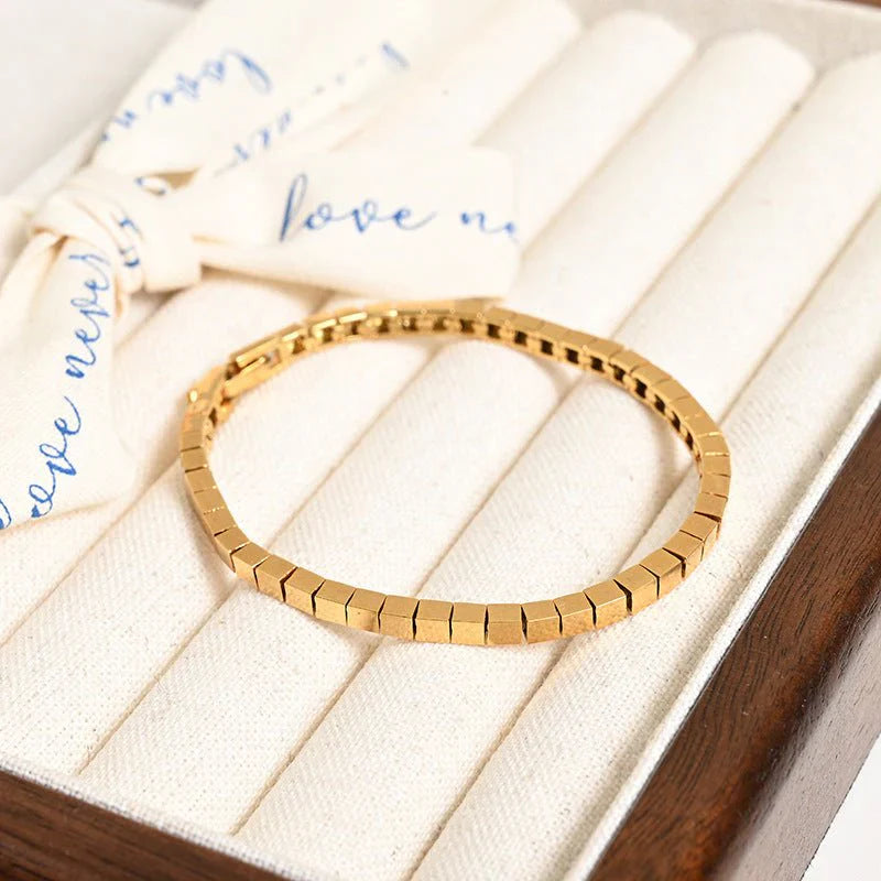 French Gold Stitching Bracelet Simple Fashion Brass