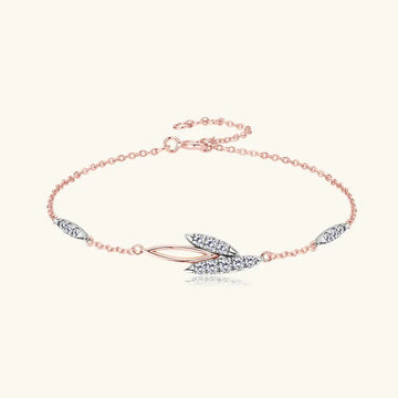 Simple All-match Leaf Diamond Bracelet